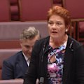 One Nation Leader Pauline Hanson has stormed out of parliament after she was censured for saying there were no "good" Muslims in a shocking television interview.