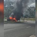 Two people are still on the run, after a police pursuit came to a fiery end in western Sydney.