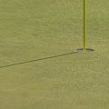 Leader Aaron Rai drains a monster putt on the 17th hole in the PGA Championship final round.
