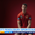 The children of Scott Pendlebury react to him wearing a Gold Coast Suns kit for the first time.