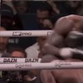 Deontay Wilder drops veteran heavyweight boxer Derek Chisora in their fight.