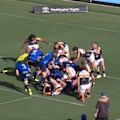 Jonah Glover clutches at his jaw after attempting a tackle against his former side.