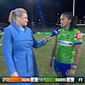 Zahara Temara speaks to Nine after the Raiders' semi final victory.