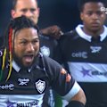 Sharks recruit Ma'a Nonu, 44, delivers a solo response to the All Blacks haka in Durban.