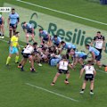 James Slipper's deception helps Billy Pollard crash over for the opening try in Sydney.