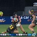 Chloe Jackson comes out of a tackle worse for wear against the Roosters.