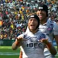 Brian To'o scores during Samoa's big World Cup win over PNG.