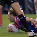 Fletcher Sharpe sets the tone for what to expect in Newcastle's clash against the Dragons, diving over for an early double.