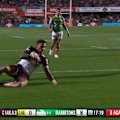 Jason Saab finishes a beautiful set of passes from Manly.