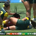 Papua New Guinea's Josephine Howard doesn't waste time to get PNG in the game, levelling the scores with a stellar try. 