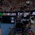 Novak Djokovic celebrates after making it 30-0 on his serve.