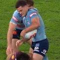 Nathan Cleary opens the doors for NSW's third try via Cameron Murray after stripping the ball out of Selwyn Cobbo's hands.