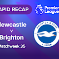  Watch the goals and big moments from Brighton and Hove Albion's visit to St. James' Park to face Newcastle United in Premier League Matchweek 35 action.