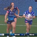 Bulldogs forward Shannon Muru gets confused by the dropout rules.