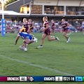 Mercedez Taulelei-Siala gets the Newcastle Knights finally on the board, scoring a try in the second half. 