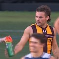 Hawthorn star Nick Watson kicks an incredible goal on his left foot.