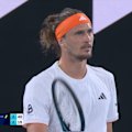 Alexander Zverev complains to the umpire about the crowd during his quarter final against Learner Tien.
