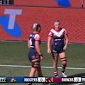 Jayme Fressard comes up with a blunder from the opening kick off in the NRLW grand final.