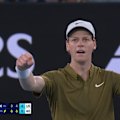 Jannik Sinner wins an entertaining final rally to set up a semi-final clash against Novak Djokovic. 