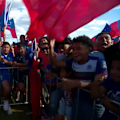 Samoan players receive a hero's welcome when arriving in Sydney's west for a fan day.