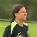 Hours after she was a pulled from a press conference, Sam Kerr was seen grimacing during the Matildas' final training session ahead of the Asian Cup final against Japan.