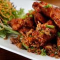 As well as dumplings, try dishes such as the chicken ribs.