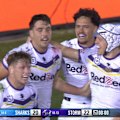 Harry Grant helps the Storm seal victory in the final seconds against Cronulla.