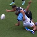 Tigers and Fiji flier Api Koroisau was ruled out of the remainder of Fiji's Rugby League World Cup match against the Kiwis after suffering a suspected broken jaw in the first half.