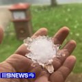 A band of dangerous storms has smashed parts of Queensland, unleashing giant hailstones, some of which are bigger than golf balls.