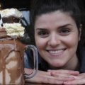 Patissez cafe co-owner Anna Petridis with the four 'freakshakes' she invented.