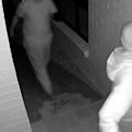 Security camera footage shows thieves, including one armed with a pistol, attempting to break into a Gold Coast home.