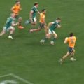 In his first Test in 1316 days, Jock Campbell scores for the Wallabies against Ireland.