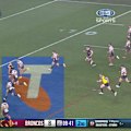 Panthers back-rower Scott Sorensen streaks away but is held up over the line.