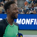Fans serenade Gael Monfils on his 40th birthday after he won his first round match at the US Open.
