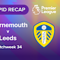  Watch the goals and big moments from Leeds United's visit to Vitality Stadium to face Bournemouth in Premier League Matchweek 34 action.