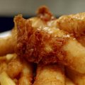 Battered flathead with chips at  Battery