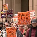 Loved ones and supporters of Isla Bell have rallied outside the Supreme Court, as the man charged over dumping her body tries to have his case dismissed.
