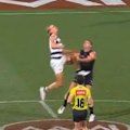 The AFL's new ruck rule has left Geelong star Shannon Neale with a knee injury in the very first practice game.