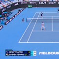 A ball kid steals the show at the Legends' Cup by stepping onto the court and firing a clinical left-handed winner to win a point against Marcos Baghdatis.