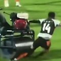 Former Premier League player Andros Townsend was rolled over by a roller cart before his game in the Thai League.