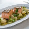 Salmon, onions and fennel