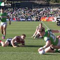Hudson Young storms over the tryline to score what could be the try of the year. 
