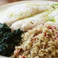 Thermomix recipe: Steamed fish and quinoa.