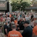 Former independent MP Cathy McGowan addressed hundreds of residents gathered at a community vigil in Wodonga on Wednesday night.