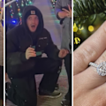An American couple has pulled off the ultimate proposal save, after their engagement ring fell more than 30 metres off a snowy suspension bridge.