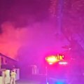 Two teenagers and a pet dog were lucky to escape a late-night blaze after it tore through a home in Gymea Bay.