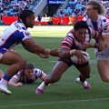 Siua Wong finishes off some brilliant support play by the Roosters.