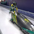 Bree Walker loses time early during her women's Monobob heat.