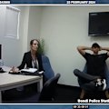 Police video shows the accused double murderer handing himself in at Bondi police station on February 23, 2024.