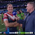 Roosters enforcer Olivia Kernick speaks to Nine after her side's NRLW preliminary final victory.